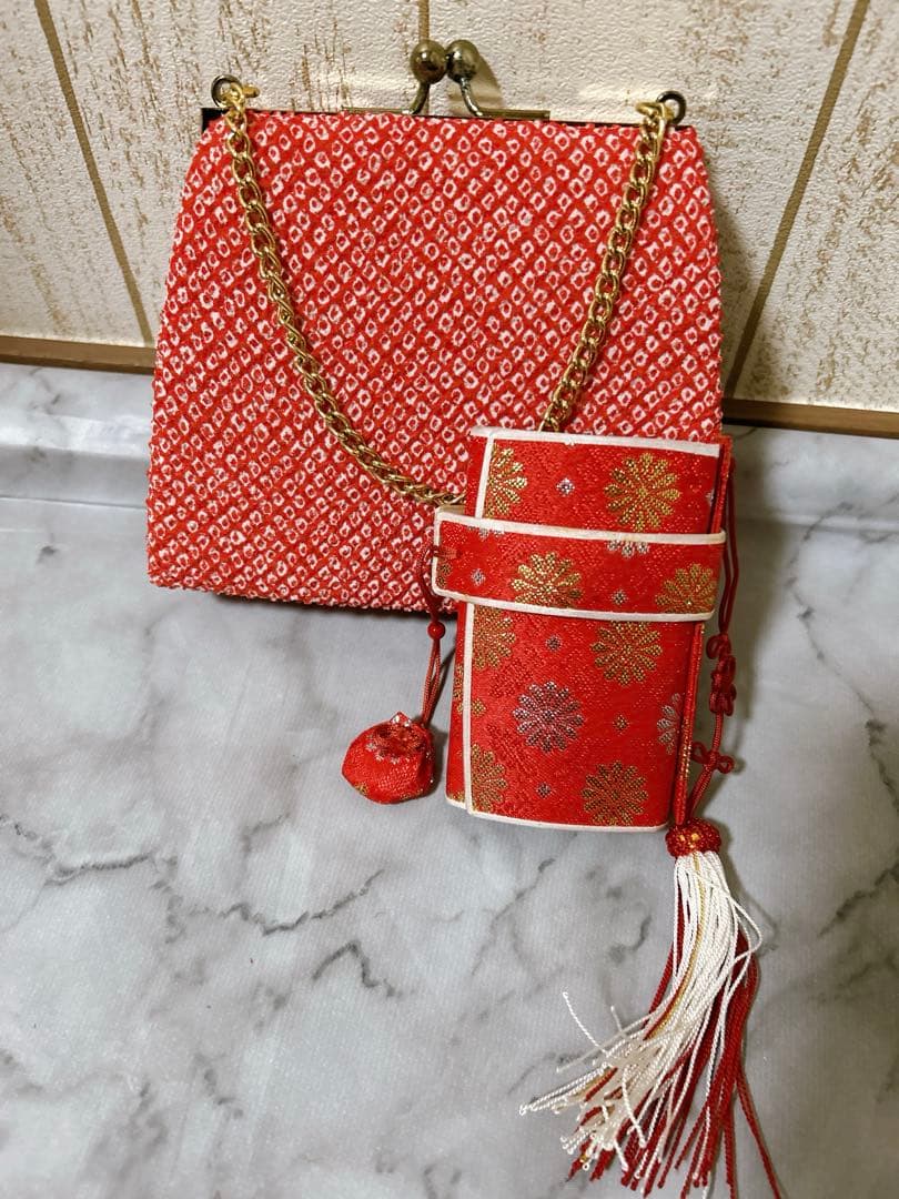 人気の鹿の子♡七五三　7歳　女の子　セット　一式　赤系