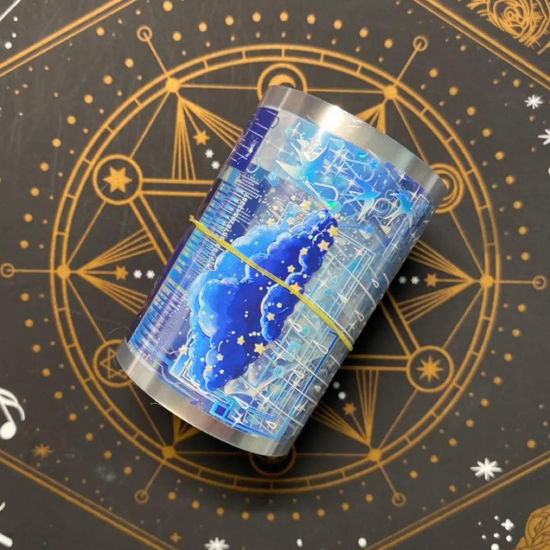 【9200】海外　マステ　中古巻　貝殻光マスキングテープ　雨　半透明　装飾系