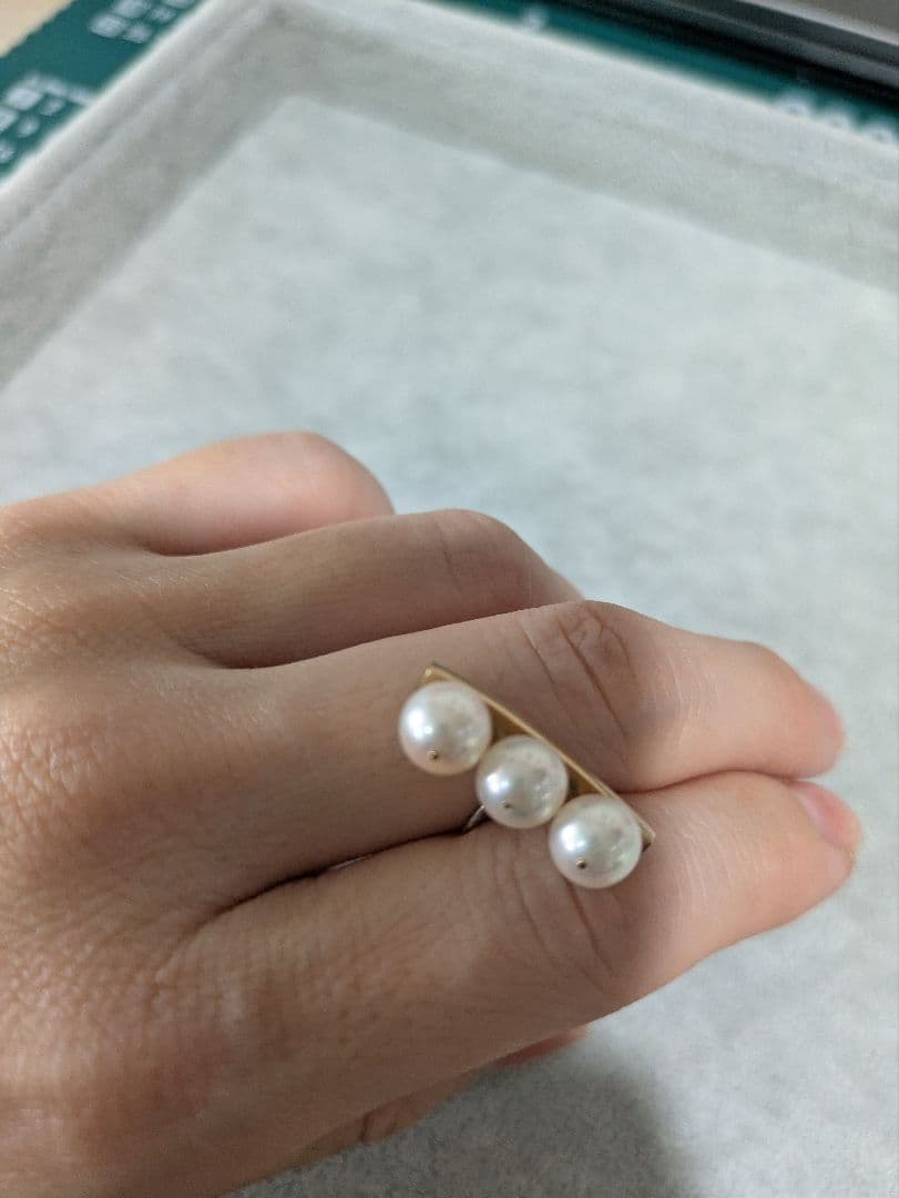 K18 真珠 3つのブローチ