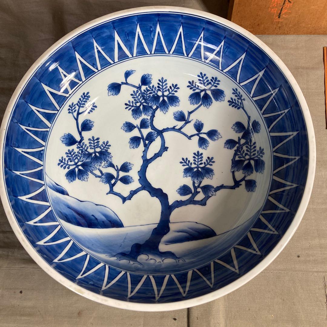 【mintonさん専用】古伊万里の伝統　名窯　舘林源右衛門作　染付桐絵　大深鉢