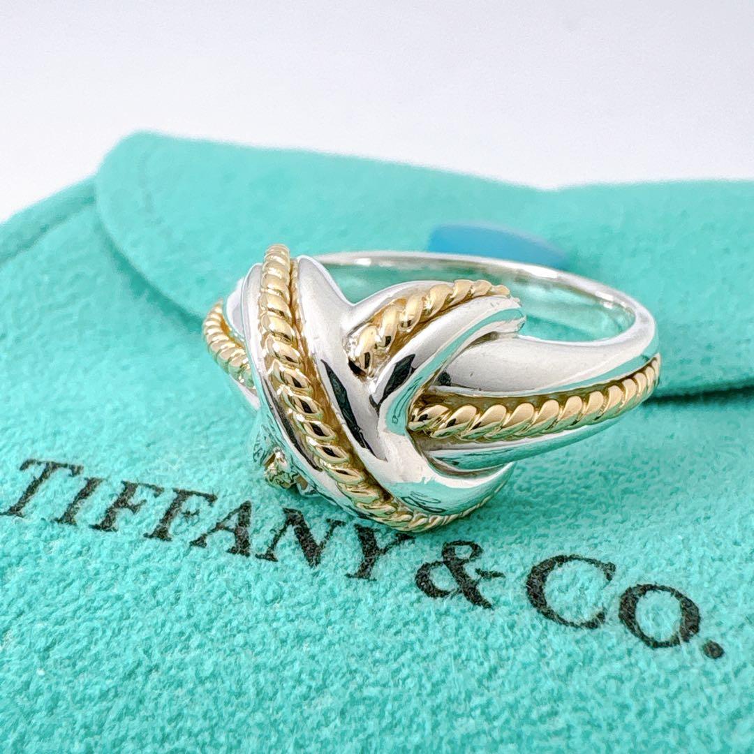 極美品 オールドティファニー シグネチャー コンビ 16号 シルバー k18