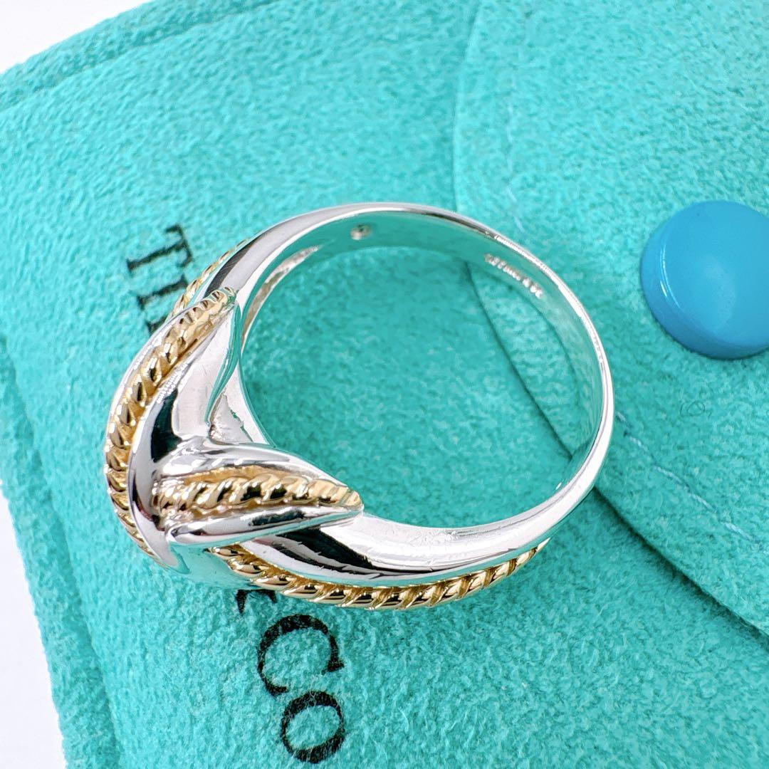 極美品 オールドティファニー シグネチャー コンビ 16号 シルバー k18