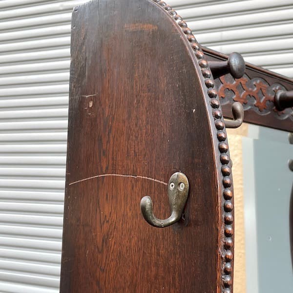 イギリスアンティーク　ホールスタンド　ベンチ・ミラー付き　玄関用ハンガー