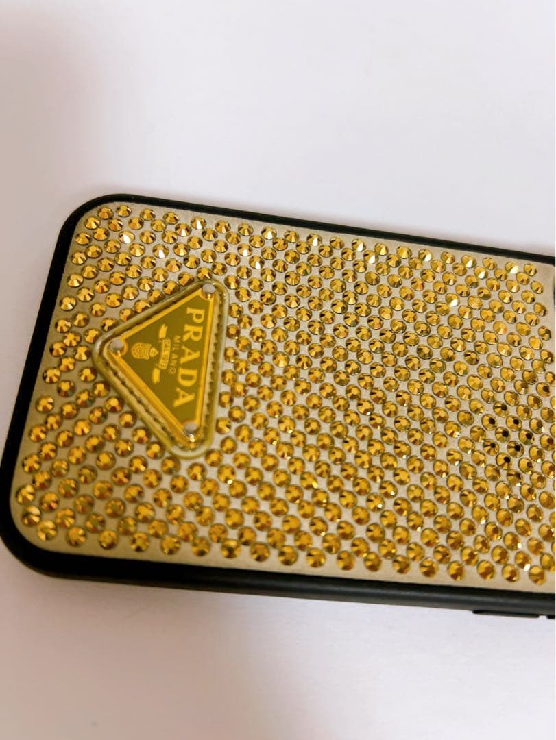 プラダ　PRADA iPhone13Pro ラインストーン　三角ロゴ