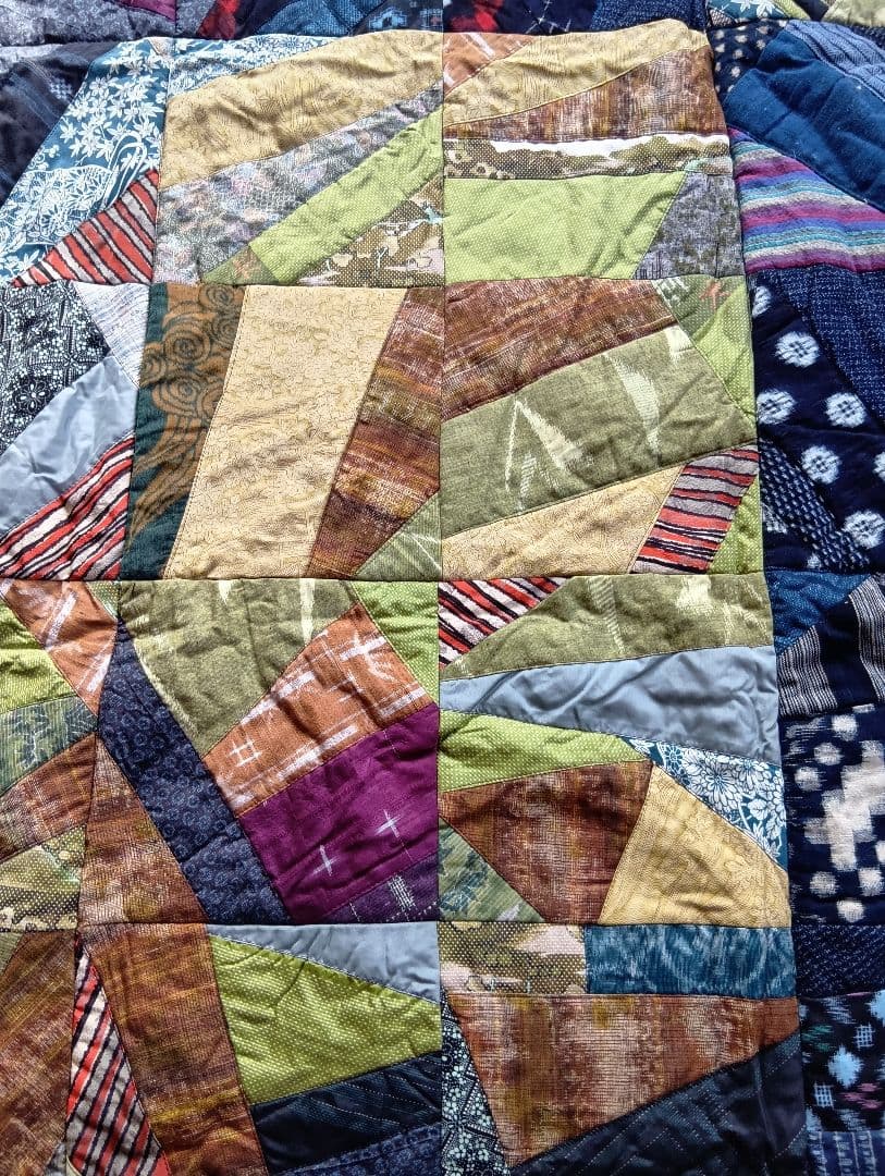 着物リメイク、キルトパッチワークマット