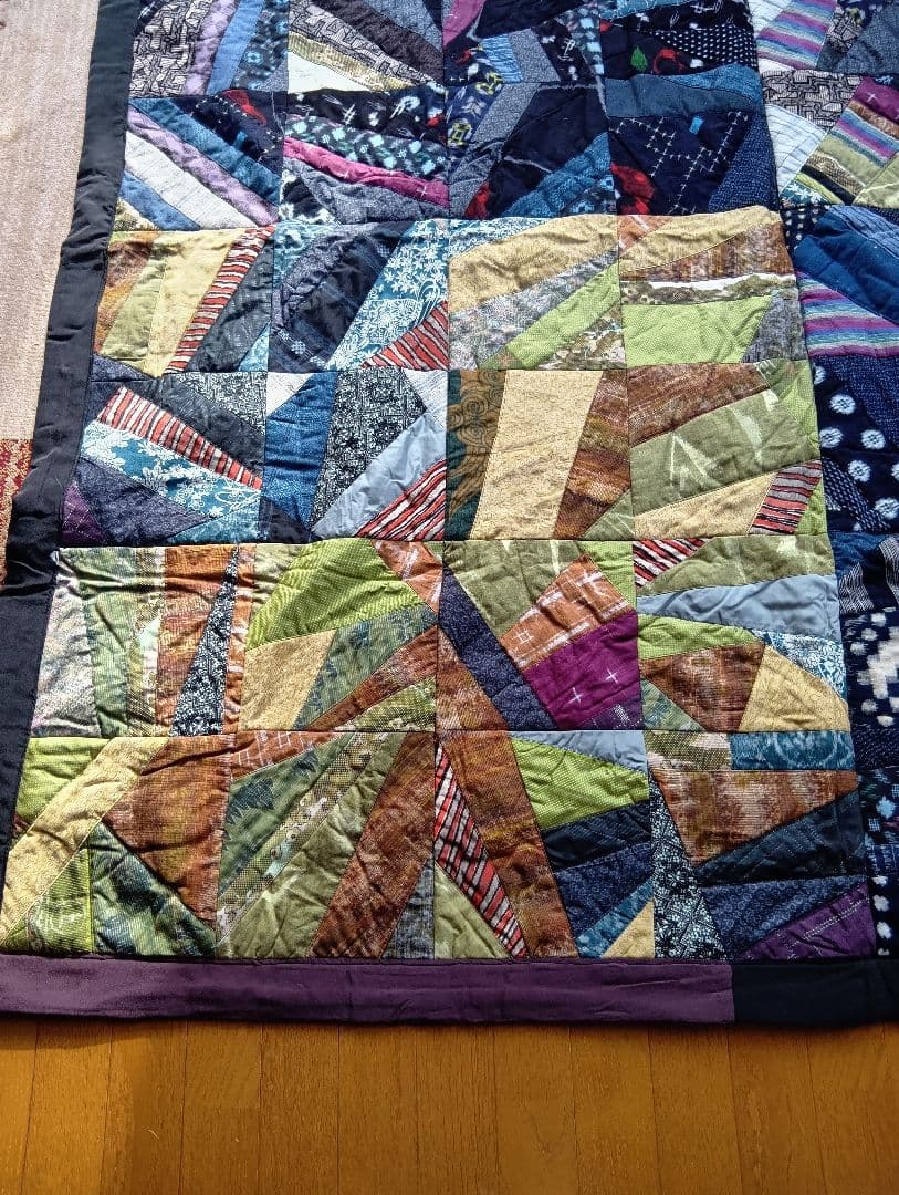 着物リメイク、キルトパッチワークマット