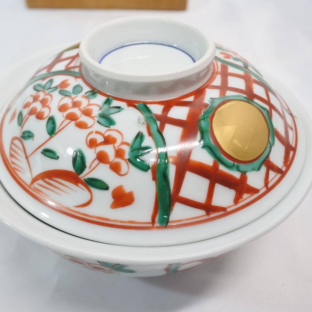 未使用 人間国宝 加藤卓男 幸兵衛窯 呉須赤絵蓋向付 5客揃