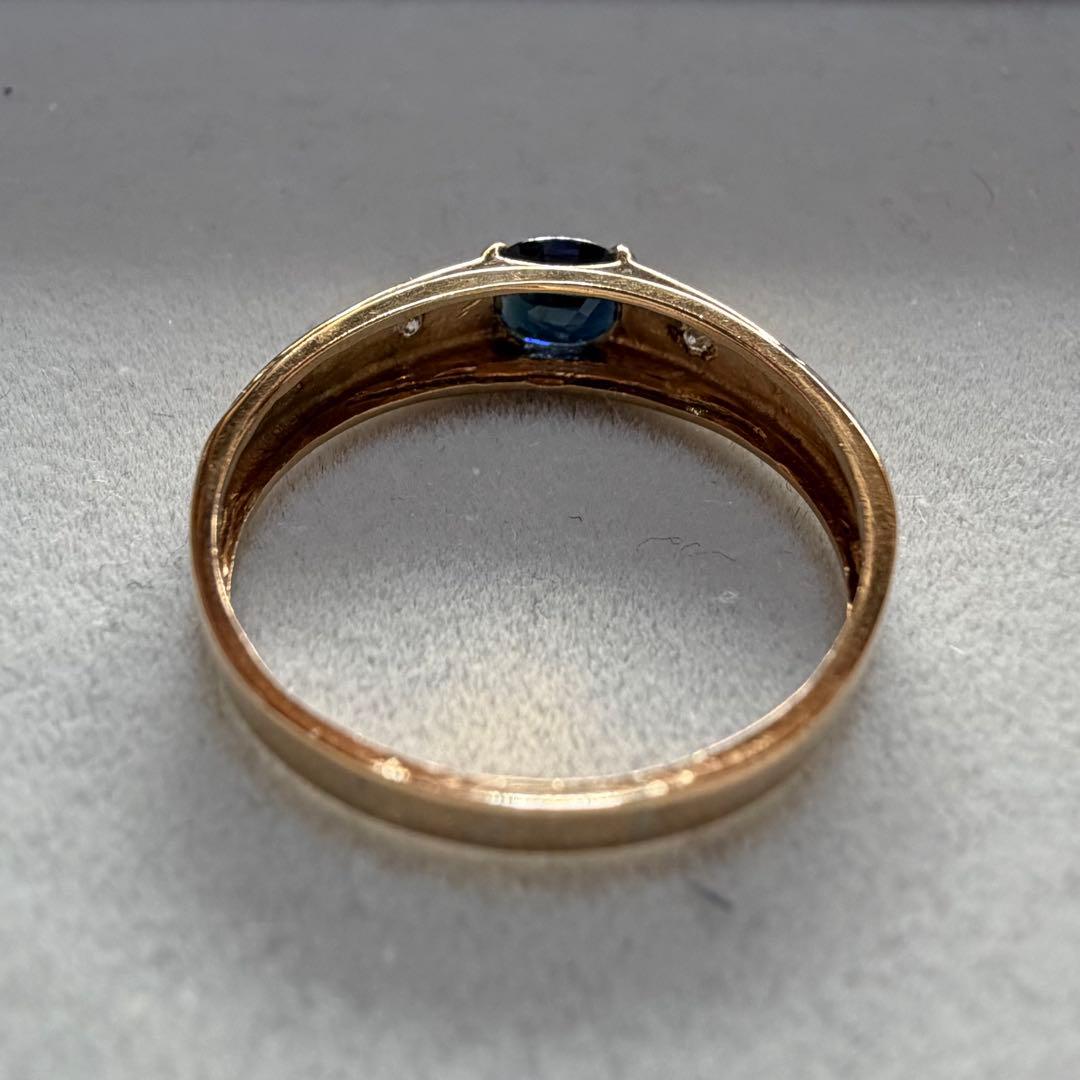 K18ゴールド サファイアカラーストーンリング　ヴィンテージ