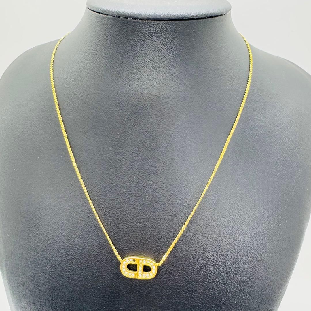 ✨Dior✨ディオール✨CD✨ラインストーン✨ゴールド✨ネックレス✨
