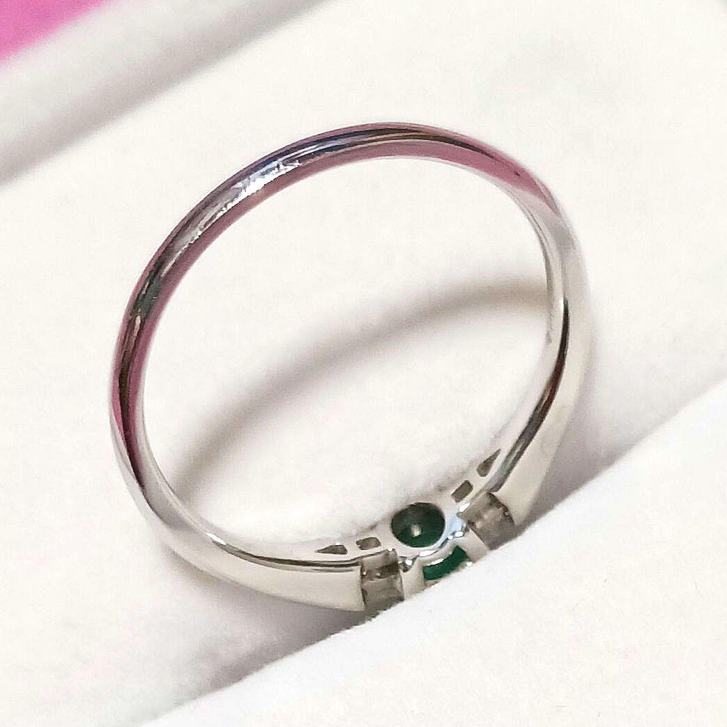 PT950コロンビア産エメラルドオーバルカットリング、サイズ２２号！