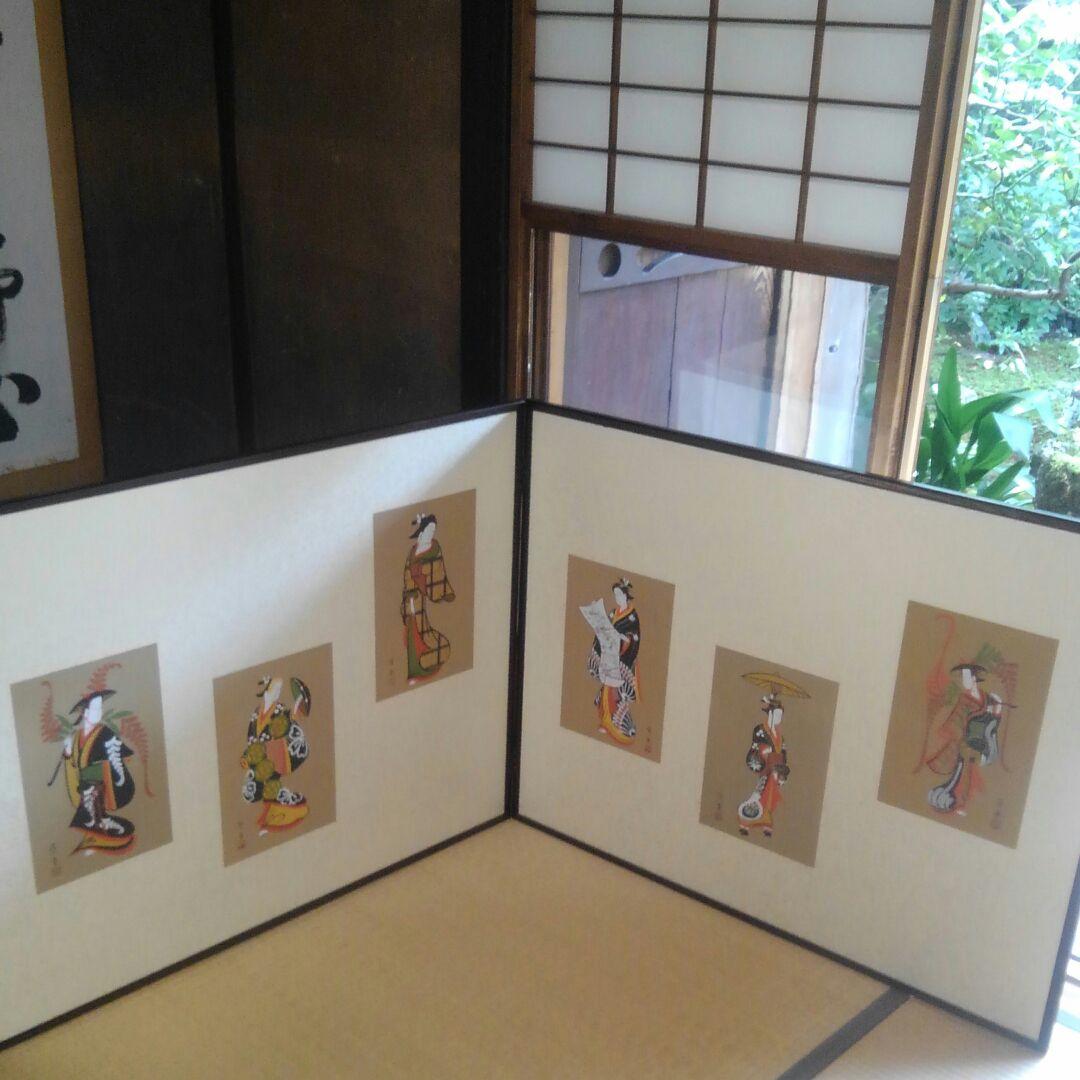 大津絵　風炉先屏風