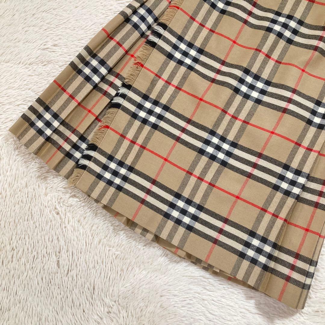 美品 バーバリーズ プリーツ 巻きスカート 2WAYノバチェック スコットランド