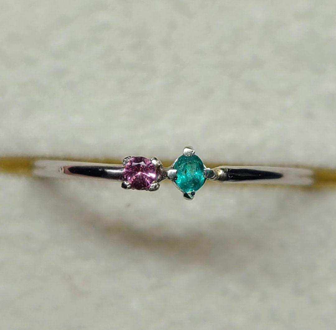 ★バターリャパライバトルマリン&パパラチアサファイアリングPt900★