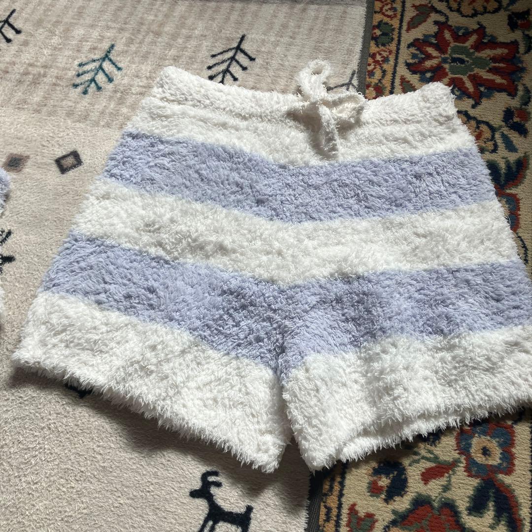 【新品タグ付】ジェラートピケ2ボーダーパーカ＆ショートパンツSET ヘアバンド付