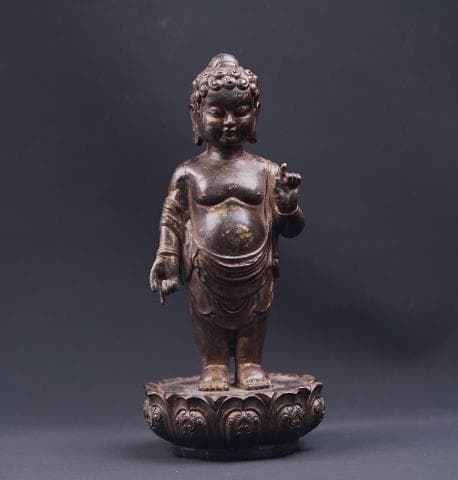 誕生仏　古銅仏像　旧家蔵出品　#672