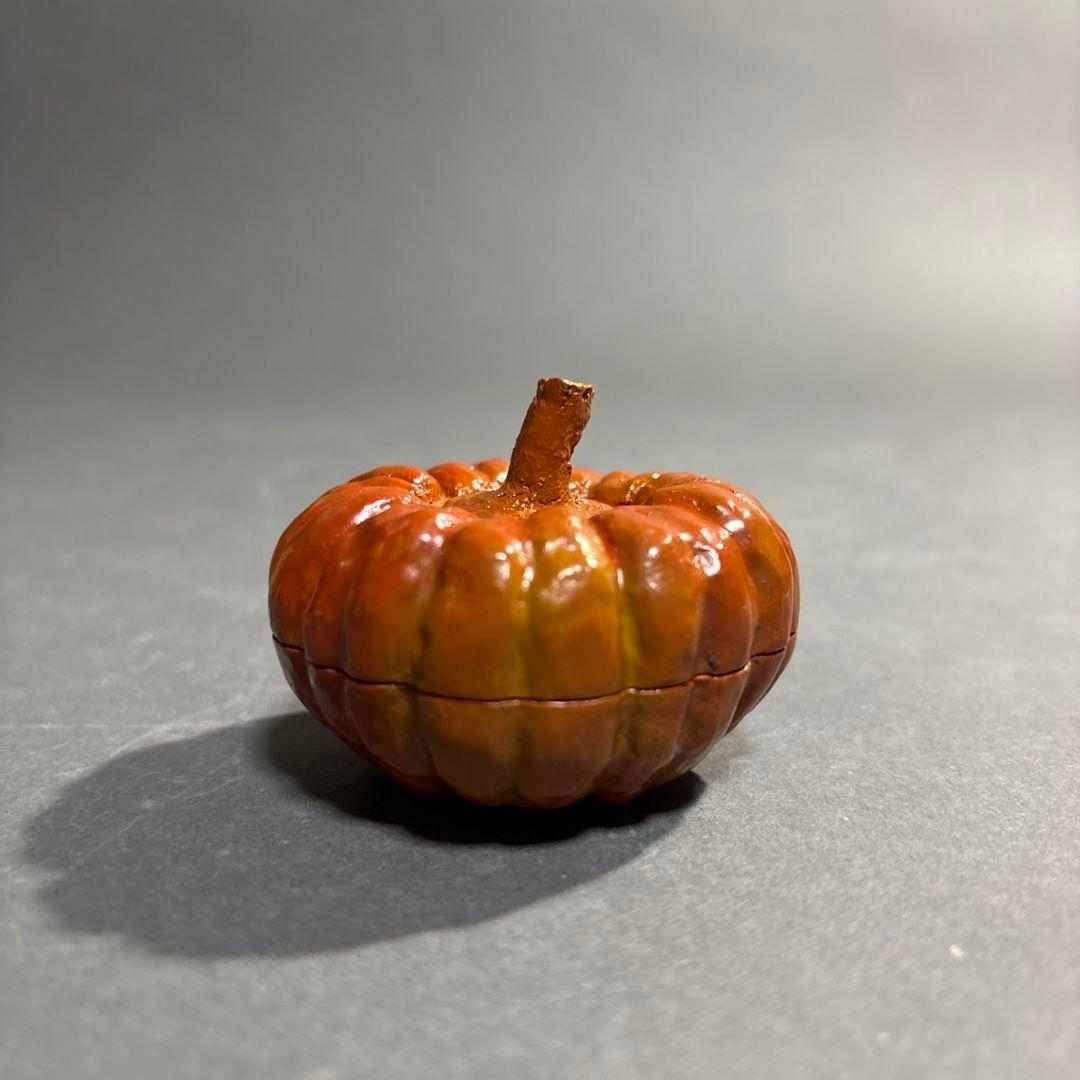 國田領治　長斎　南瓜　香合　共箱