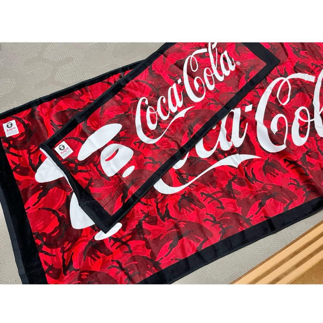 【新品】エーエイプ アベイシングエイプ コカコーラコラボ バスタオル2点セット