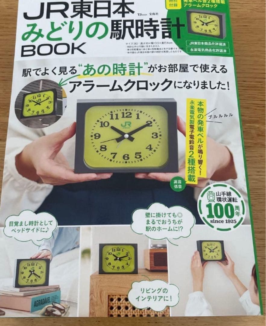 2個セット　JR東日本 みどりの駅時計BOOK アラームクロック