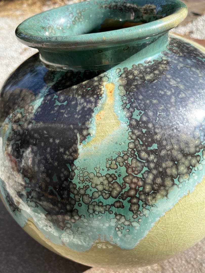 上野焼　壺　青柳不老園　アンティーク　木箱付