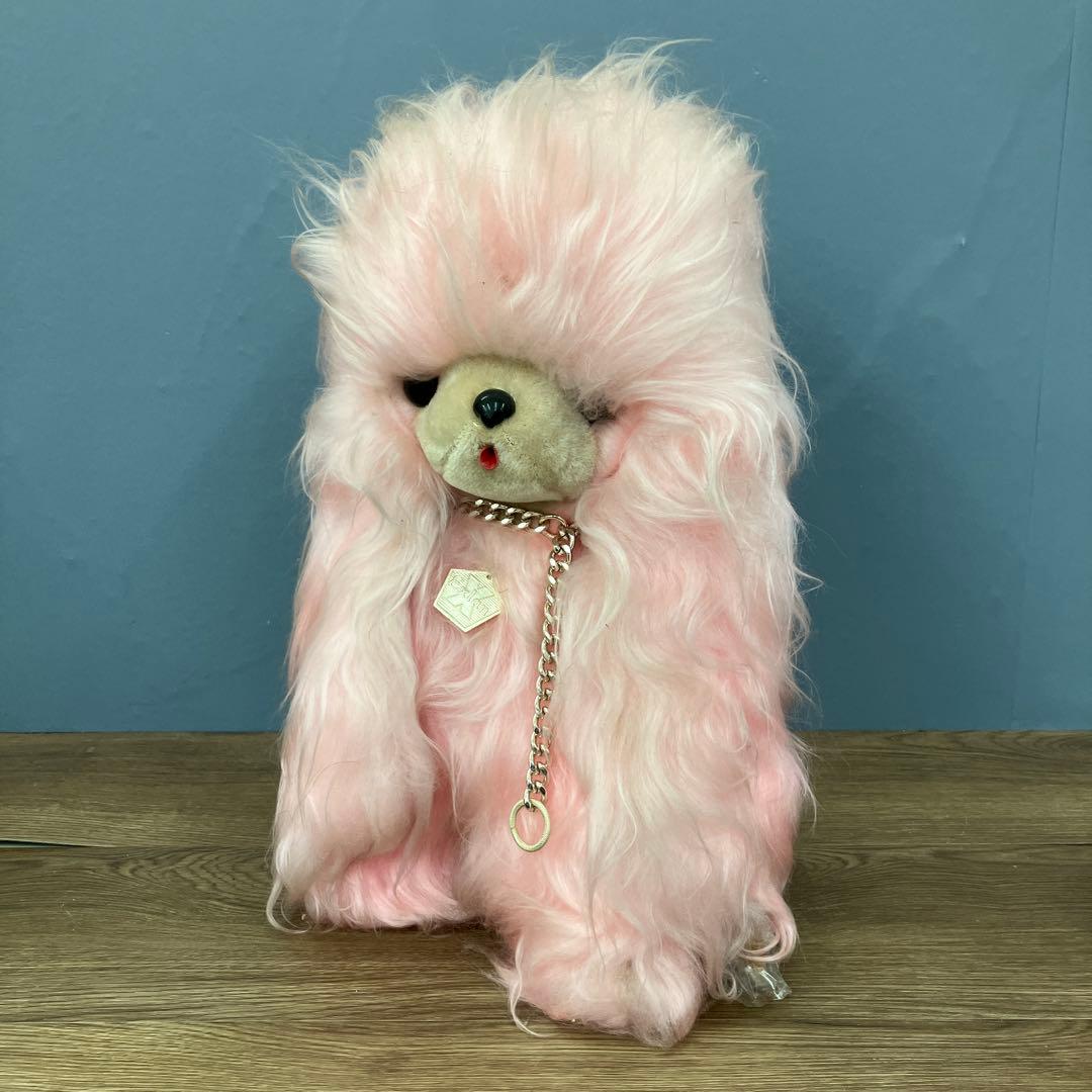 昭和レトロ エクスラン プードル ぬいぐるみ ピンク タグ付き 当時物