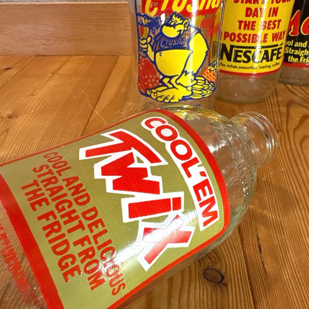 80年代　イギリス　アドバタイジング　牛乳瓶　セット