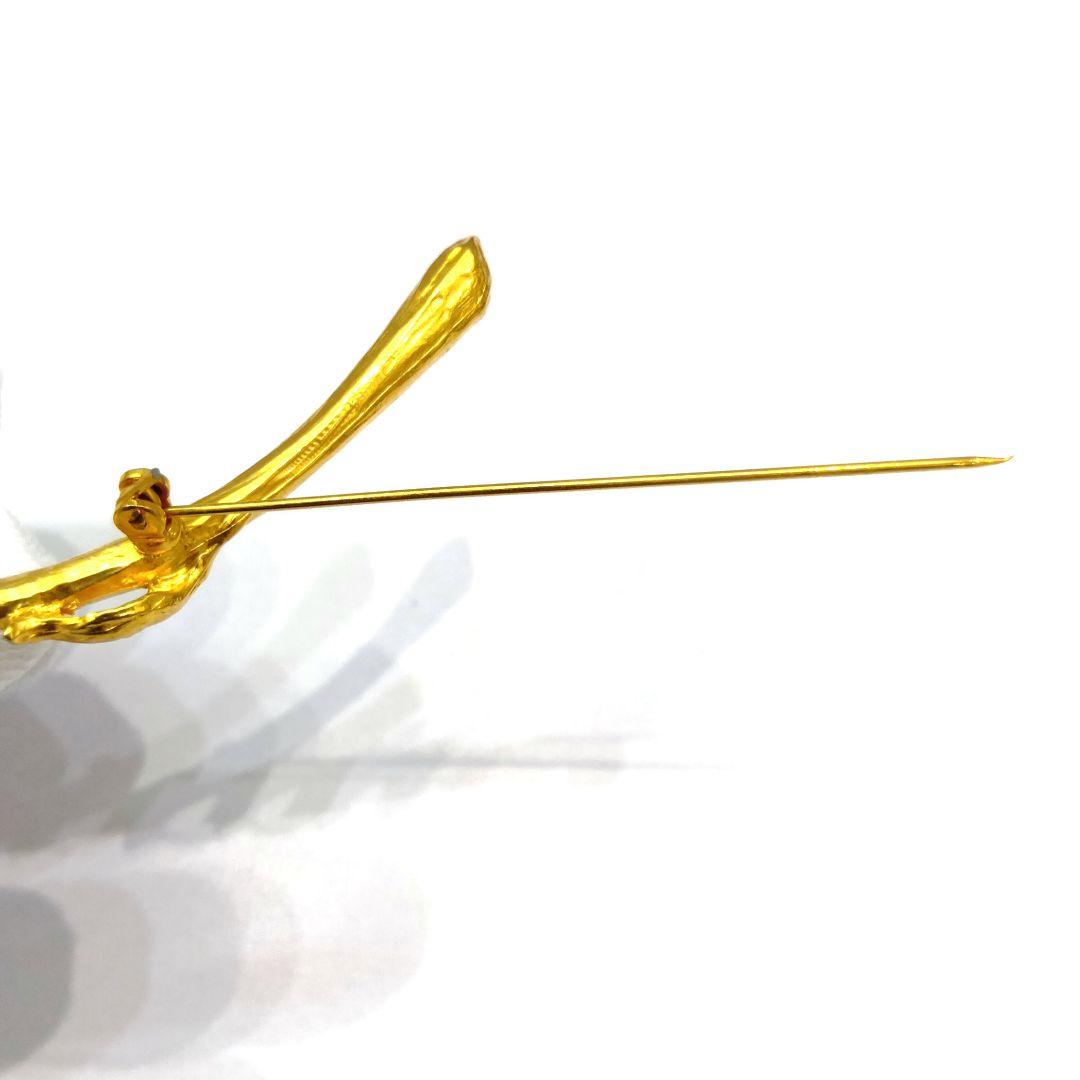 ◆KENZO◆ヴィンテージ フラワー ブローチ 大ぶり ゴールド系 保管品