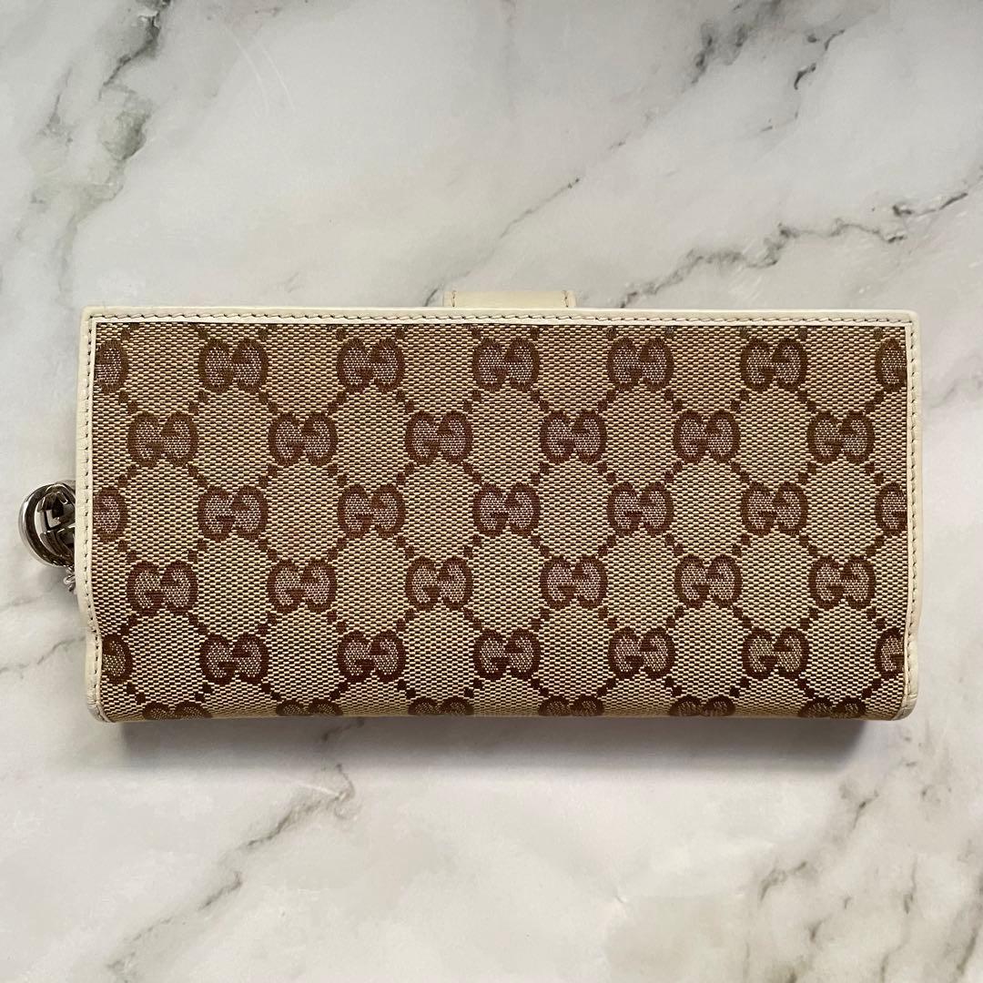 GUCCI グッチ　GGキャンバス　長財布　L字ファスナー　美品　0107-⑦