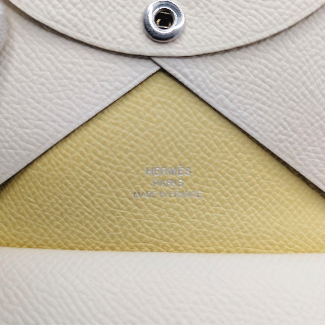 ✨️未使用級!✨️エルメス　カルヴィデュオ　アイボリー×イエロー