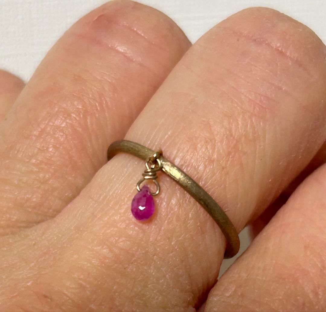 agete K10リング ルビー