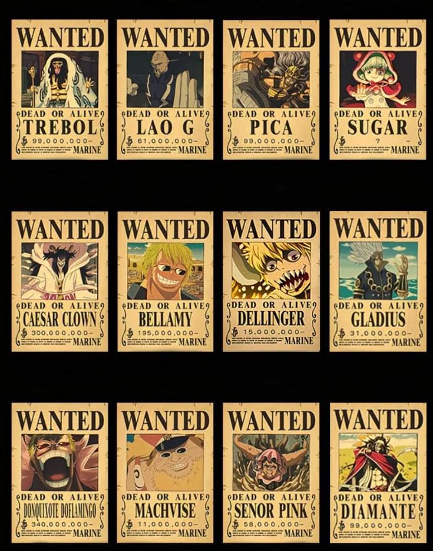ワンピース　手配書　懸賞金ポスター　89枚セット