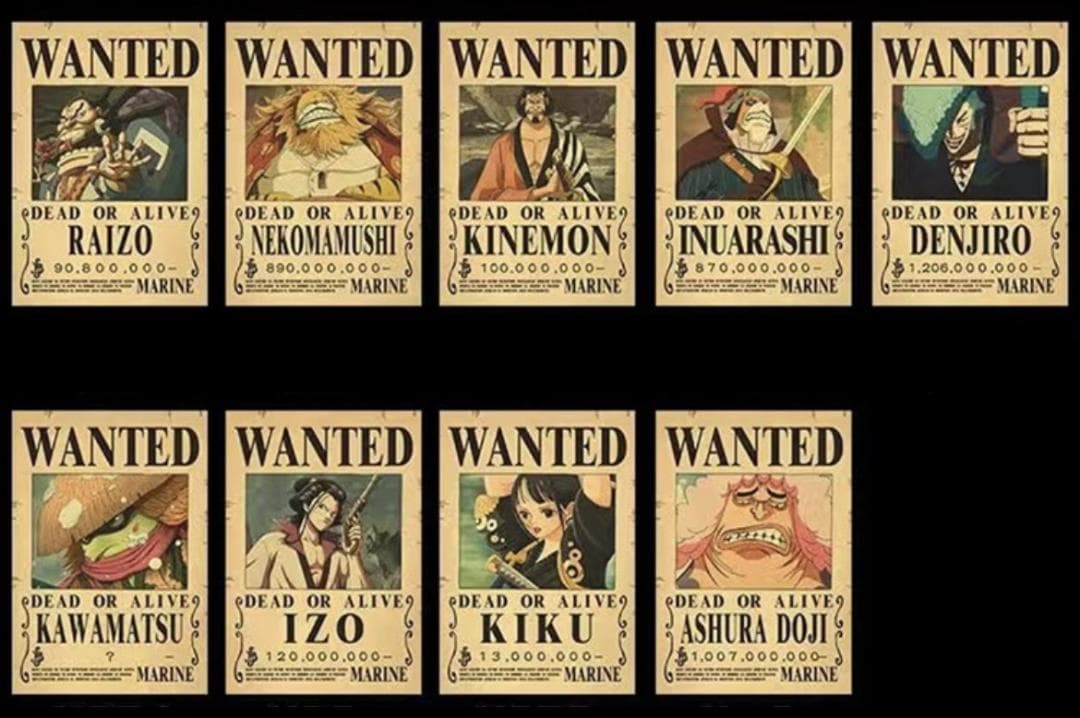 ワンピース　手配書　懸賞金ポスター　89枚セット