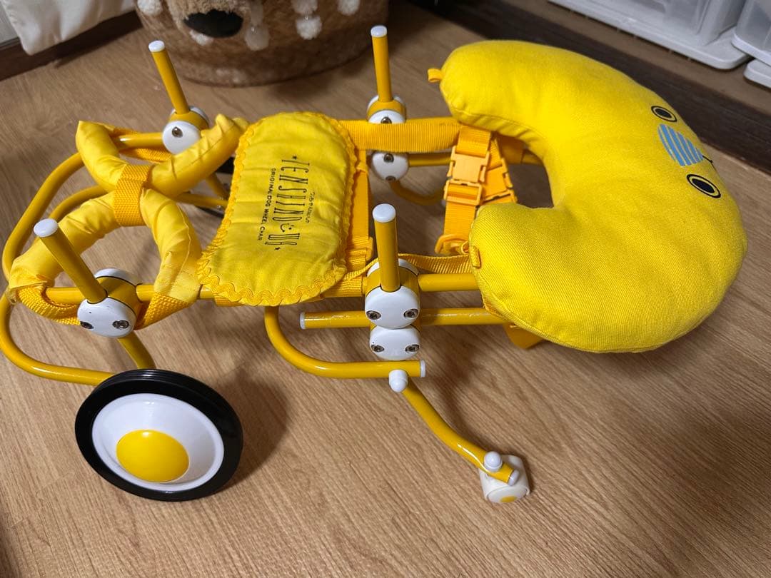 天使の車輪 犬用車いす イエロー 前輪 顎乗せクッション付き