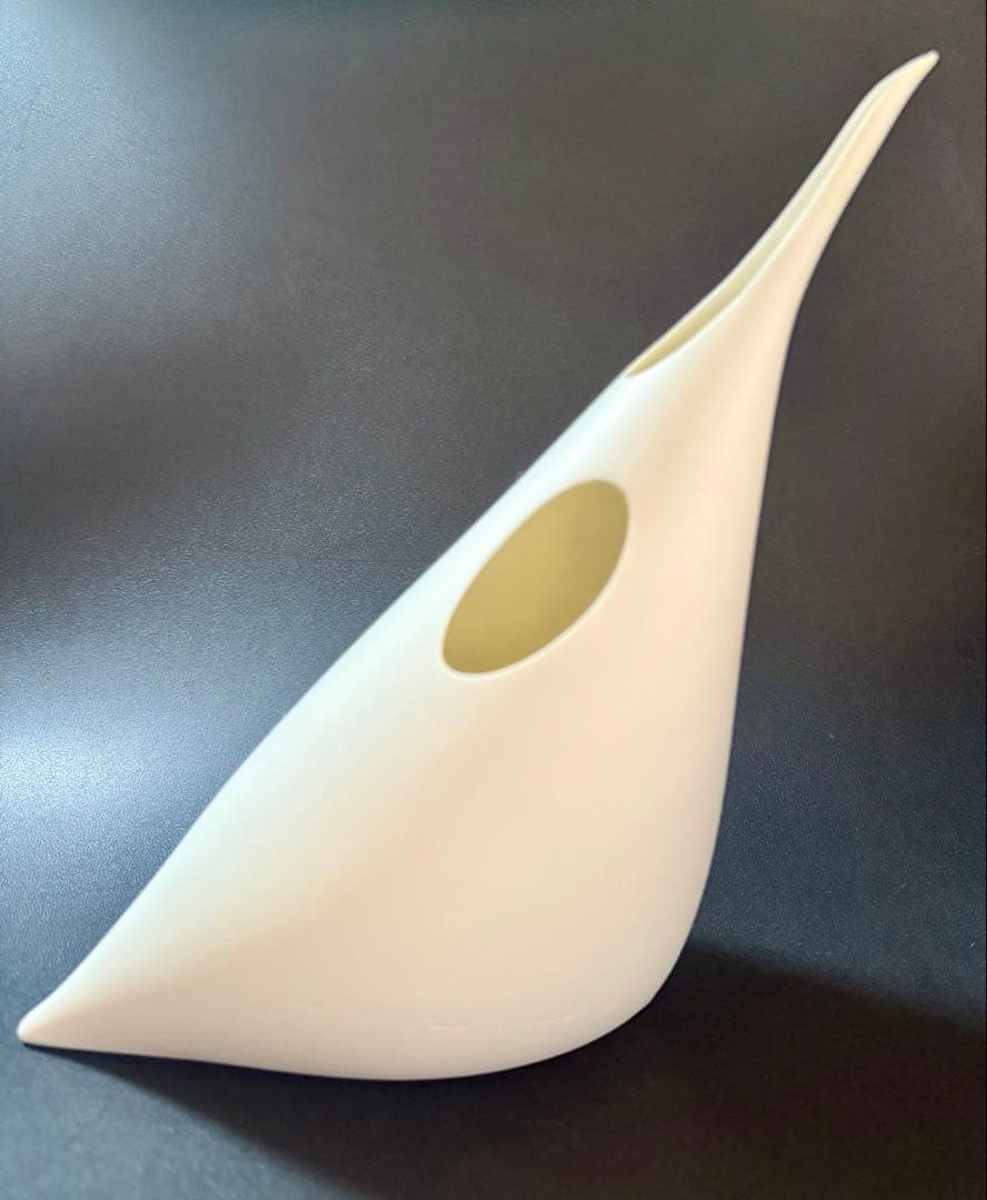 板橋廣美　白磁注器 共箱、共布