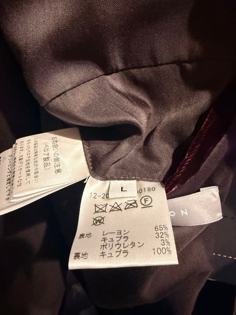 ESTNATION バーガンディ ベルベット髭男ボーカル藤原さん着用色違い