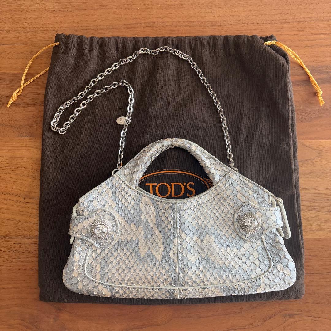 トッズ 2way チェーンバッグ　パイソン