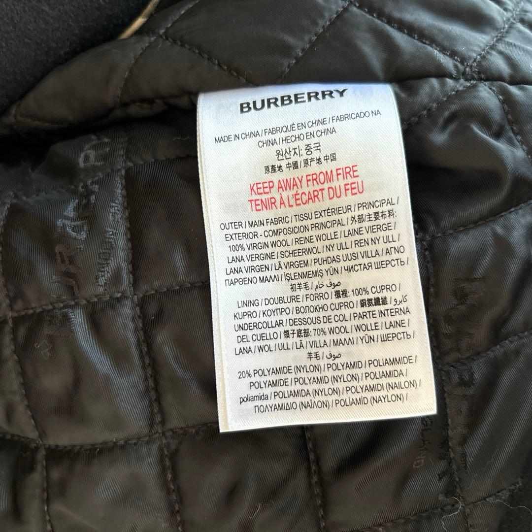 バーバリーロンドン エンベリッシュト メルトンウール スウィングコート 140黒