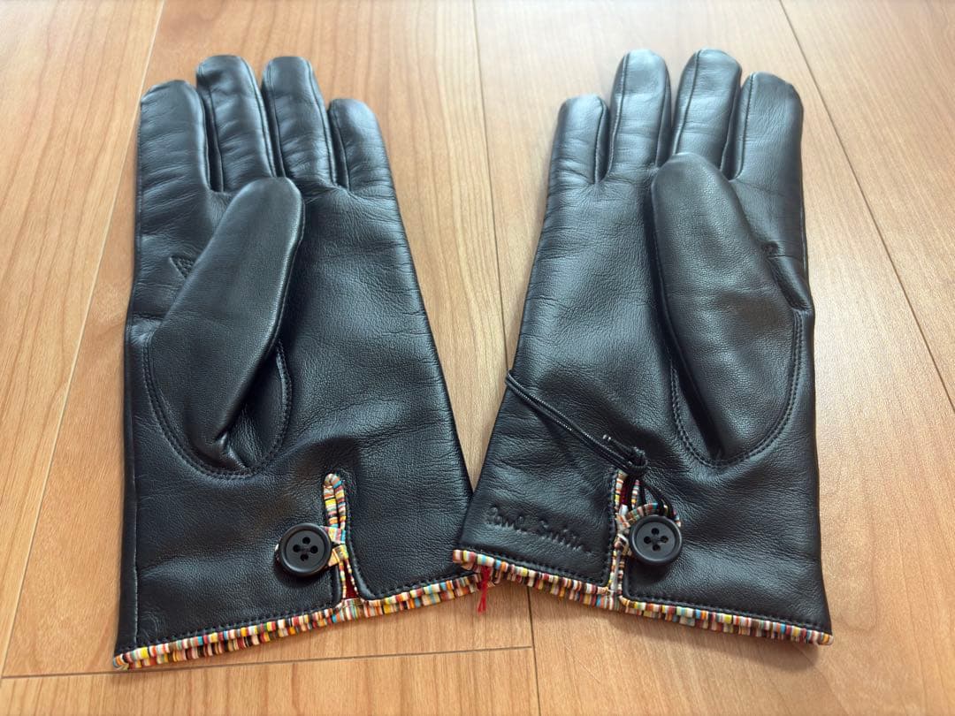【4.4万円!未使用新品】PaulSmith 本羊革×カシミア レザーグローブ黒