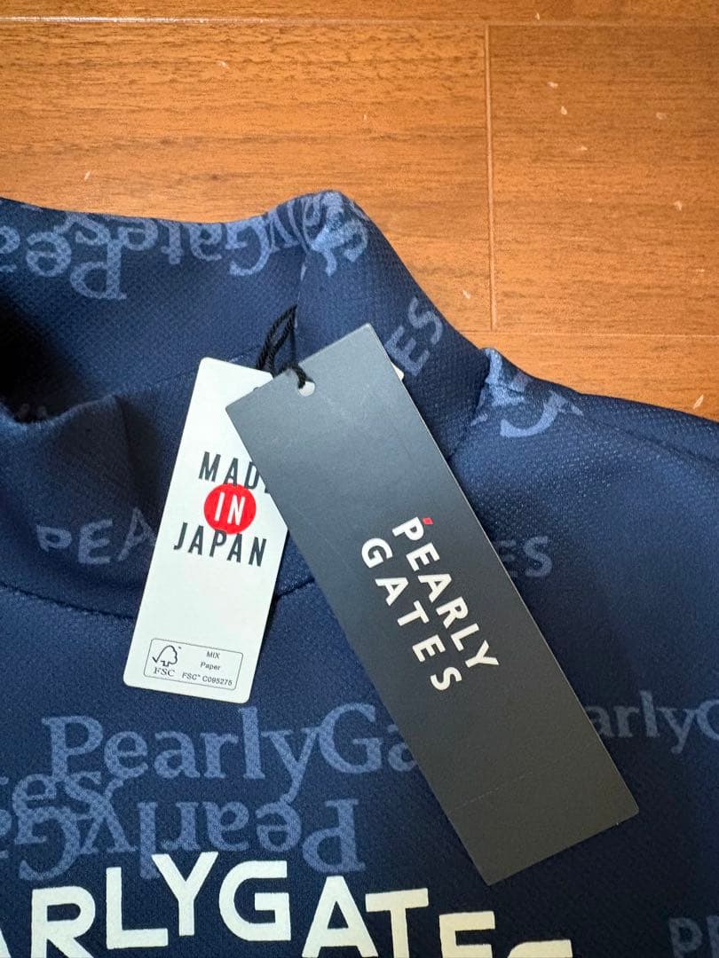 新品　PEARLY GATES ネイビー ロゴシャツ サイズ1