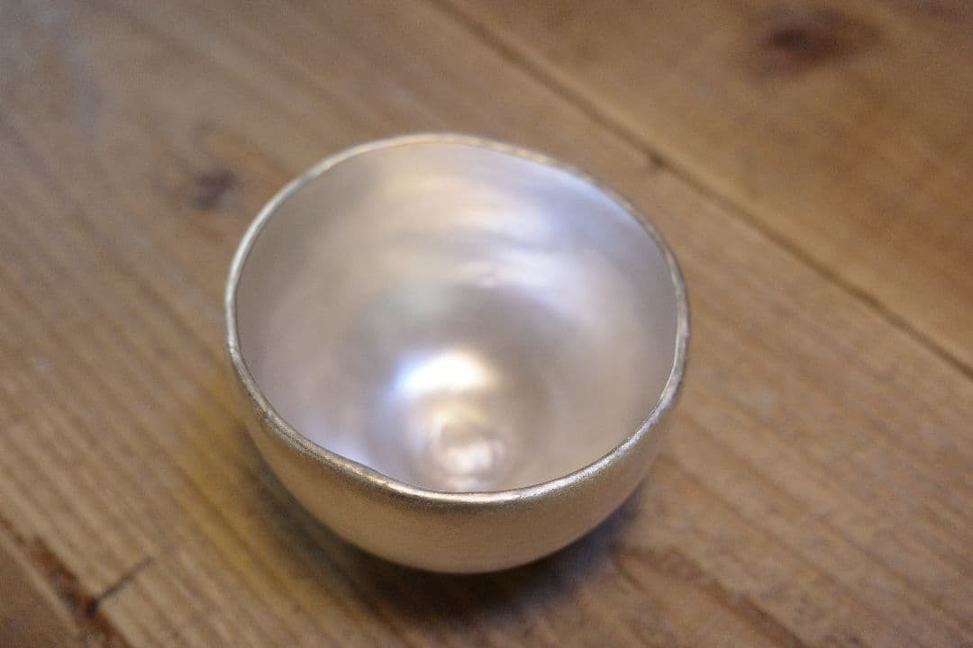 【渡辺隆之】銀彩くぼみ器 砂いこみ フリーカップ
