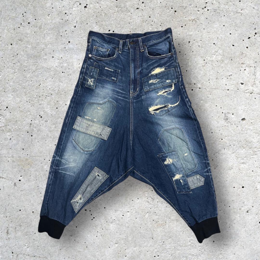 glamb グラム　日本製　サルエル　デニム　パッチワーク　アンプラグド