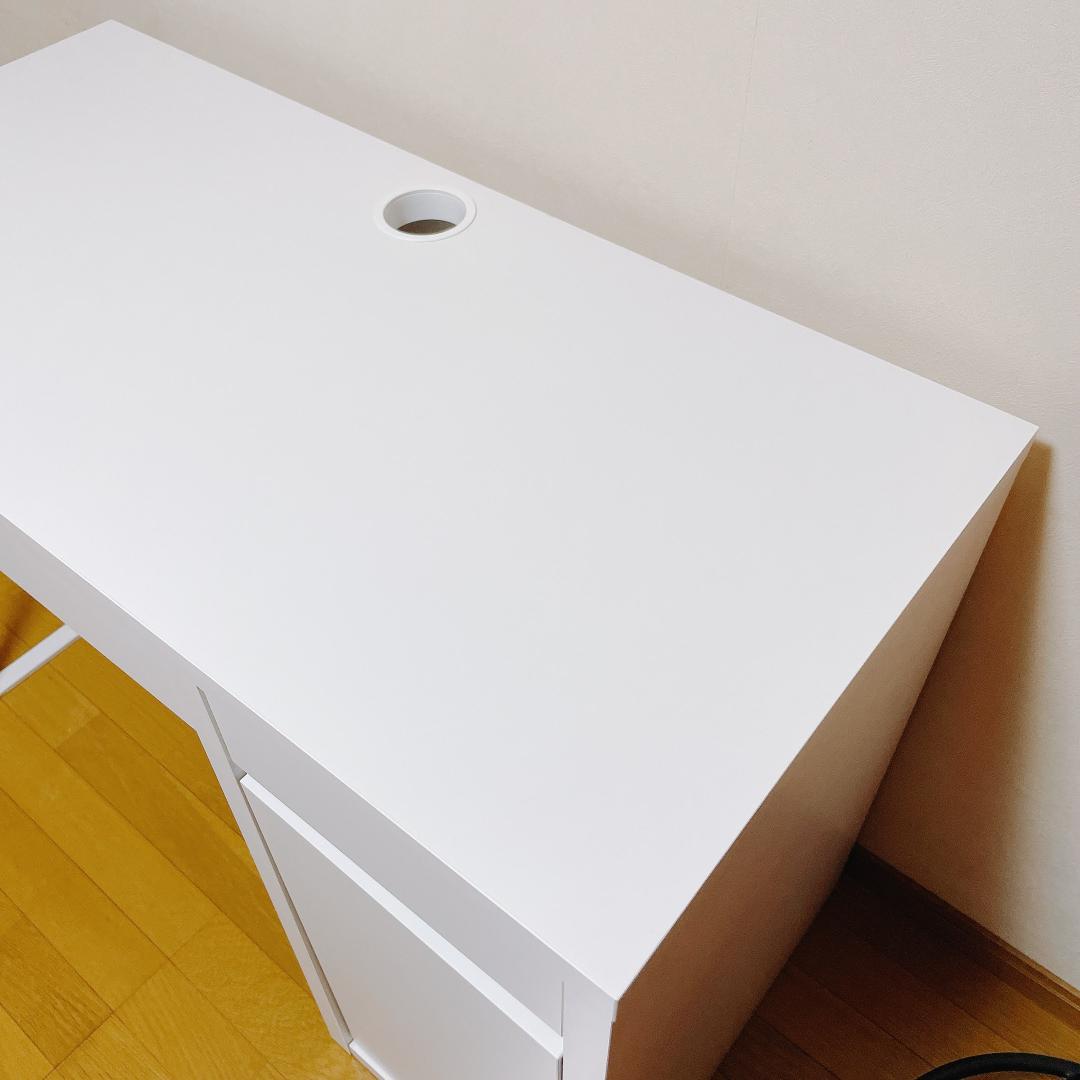 IKEA　ミッケ　パソコンデスク　ホワイト　引き出し付き