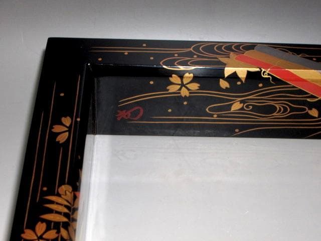 千家十職駒沢利斎　花筏蒔絵炉縁　裏千家十四世淡々斎花押の名品ｔ607