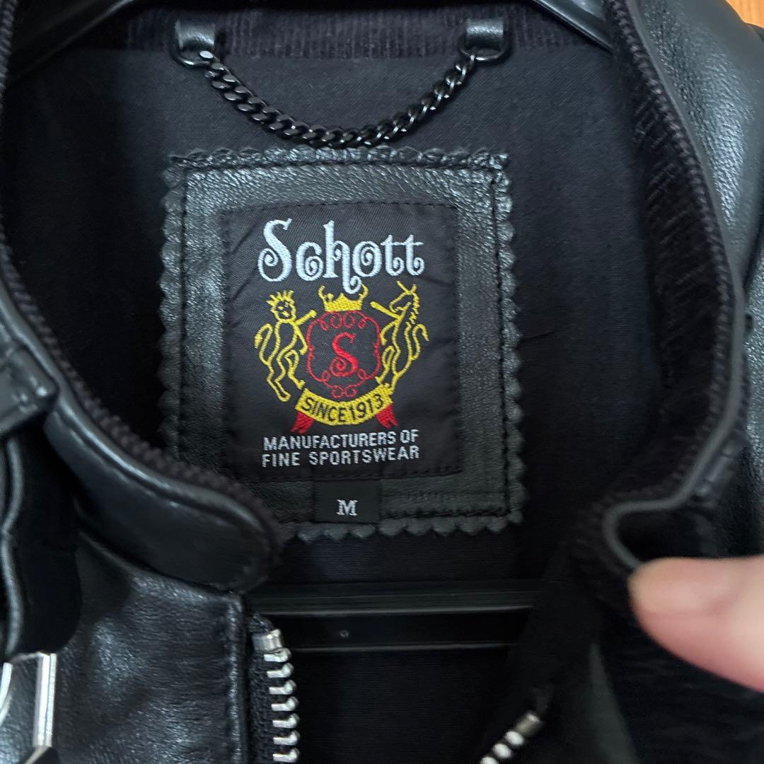 Schott シングルライダース ブラック M