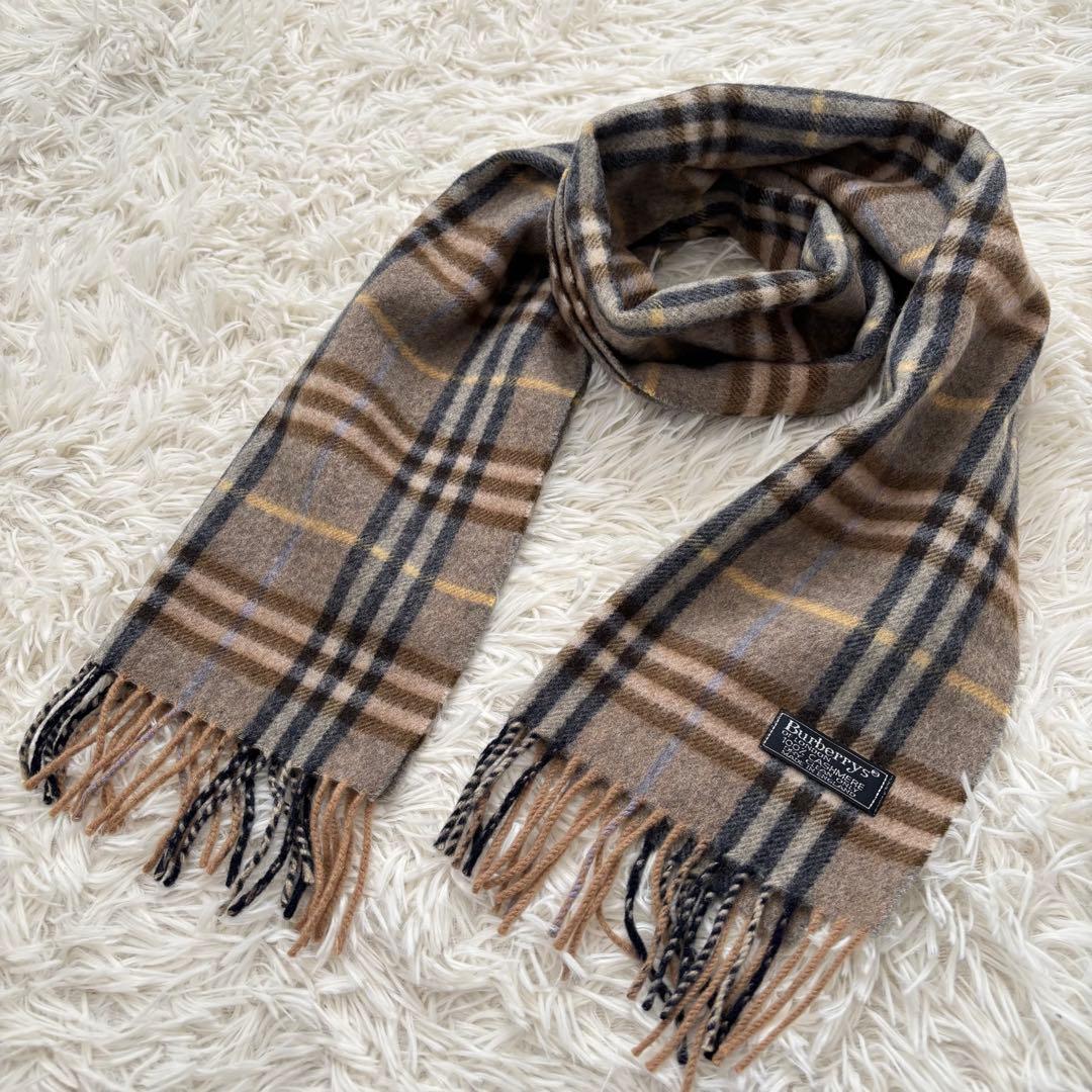 Burberrys バーバリーズ ノバチェック カシミヤ100 マフラー 英国製