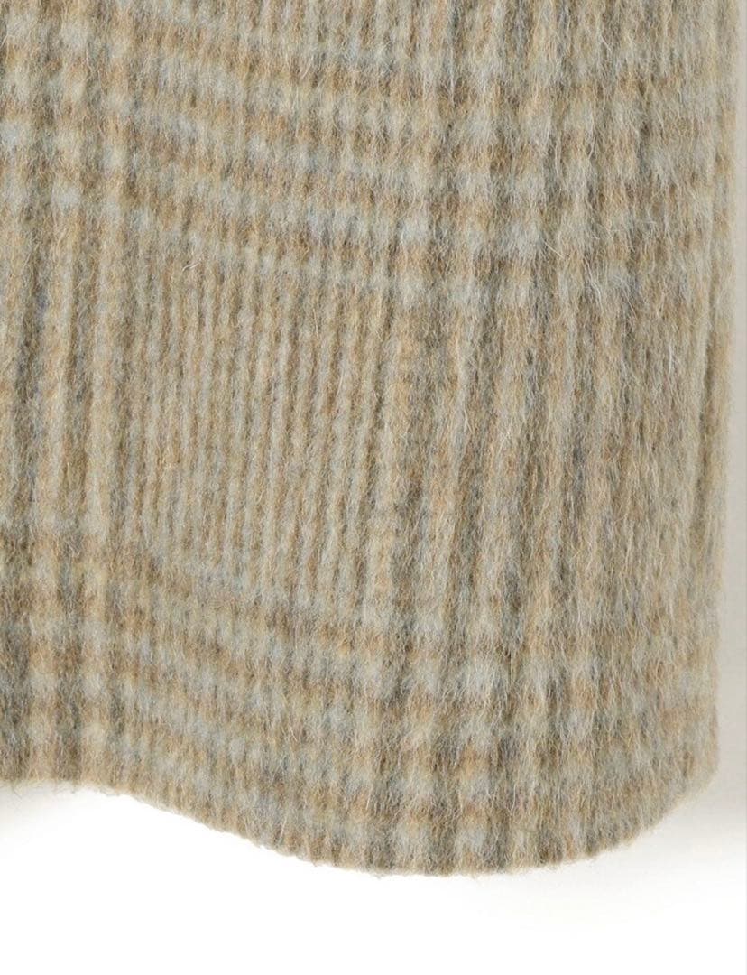 SHIPS マンテコ シャギー チェック コート チェスター g シップス 38