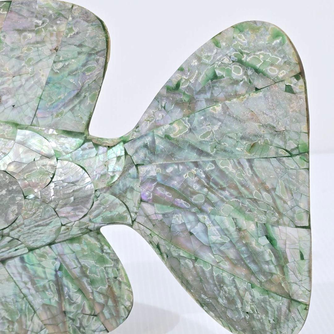 ヴィンテージ アワビ パウア貝 魚の細工 孔雀貝 オブジェ 42cm 希少