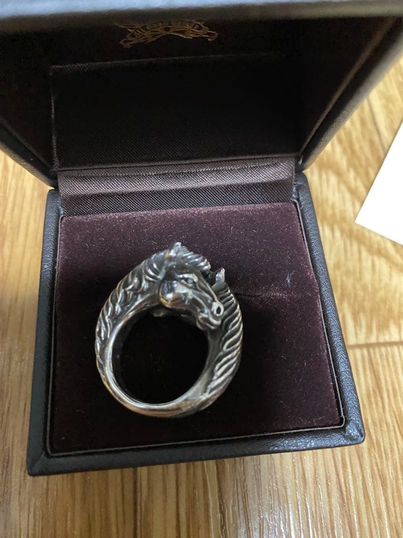 アクセサリー TWO FACE HORSE RING SILVER W/B DIAMONDS