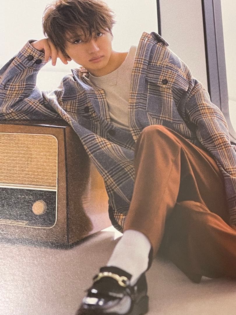 Nissy naptime 西島隆弘　ナップタイム　チェックシャツ　ブルー