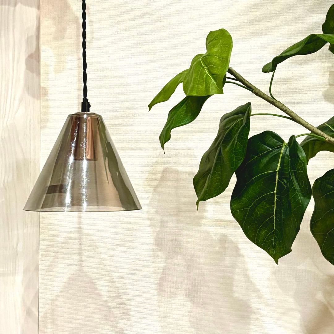 ペンダントライト 3灯 ガラス クリア スモーク ダクトレール シンプル 三角