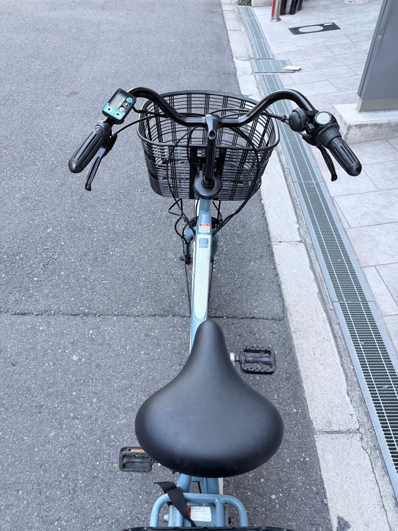 大阪府　子供乗せ　ヤマハ　電動アシスト自転車 チャイルドシート付き 青